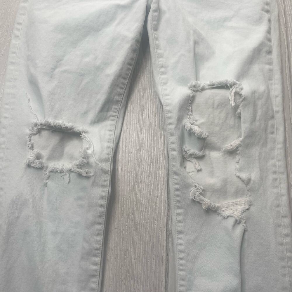 Current Elliott Women's Light Blue Distressed Busted Knee Straight Jeans Size 29 - Picture 9 of 13